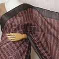 Maroon Geometric Tussar Silk Saree with Print, Indian Elegance, 110cm Width, 5.5m Length – Blouse Not Included-D17842