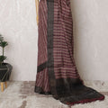 Maroon Geometric Tussar Silk Saree with Print, Indian Elegance, 110cm Width, 5.5m Length – Blouse Not Included-D17842