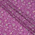 Magenta Majesty Floral Pure Silk Crepe Fabric - Exquisite Print, 110cm Width, Handcrafted in India - Shop Online by the Meter-D18035