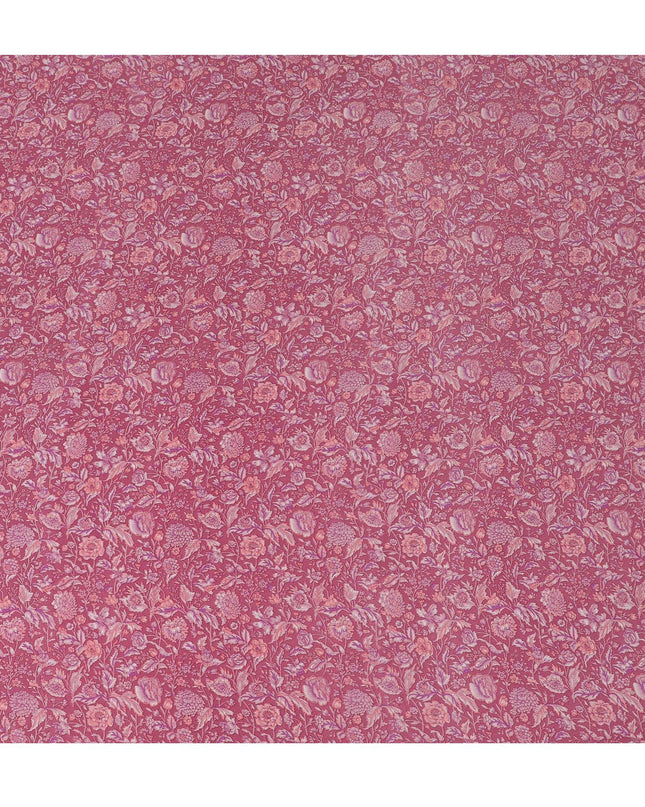 قماش كريب حرير نقي من Coral Rose Garden - طباعة حرفية، عرض 110 سم، صناعة هندية - اشترِ عبر الإنترنت بواسطة Meter-D18038