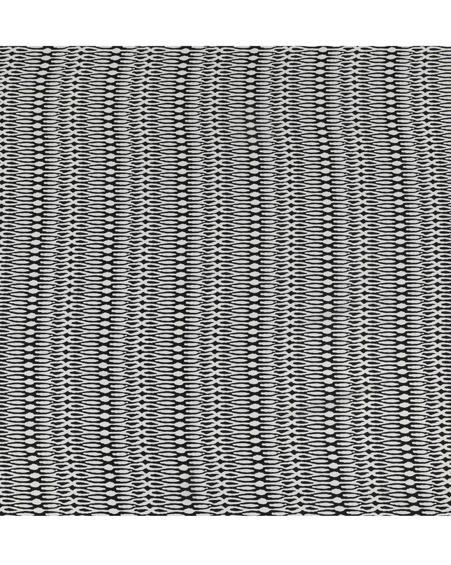 Monochrome Serpentine Pure Silk Crepe Fabric - Bold Print, 110cm Width, Indian Silk - Buy Online by the Meter-D18040 Regal Fabrics