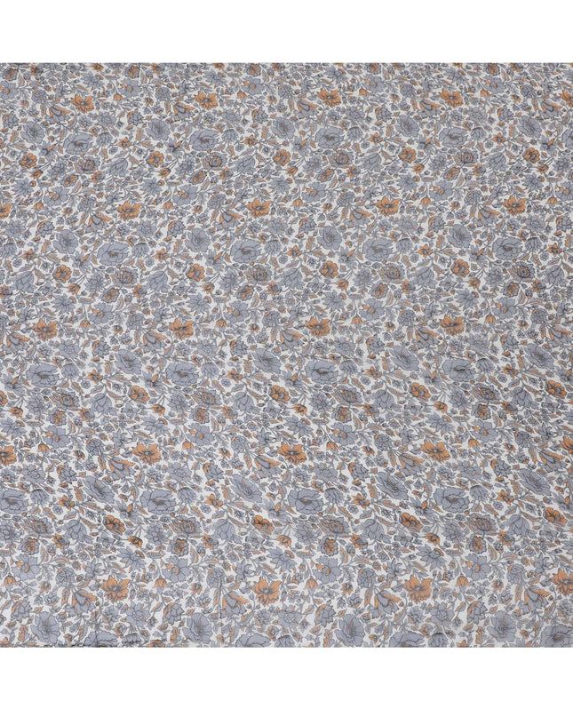 قماش الشيفون الحريري الأنيق ذو التجاعيد النقية باللون الرمادي - طباعة خالدة، عرض 110 سم - تسوق عبر الإنترنت بواسطة Meter-D18046