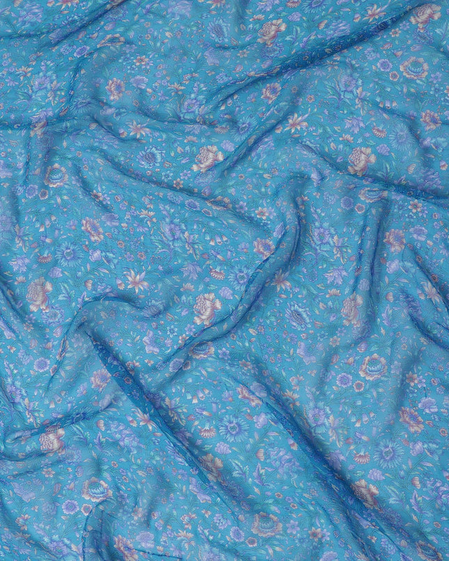 قماش شيفون حريري نقي التجاعيد من Cornflower Serenade - طباعة دقيقة، عرض 110 سم - شراء عبر الإنترنت بواسطة Meter-D18047