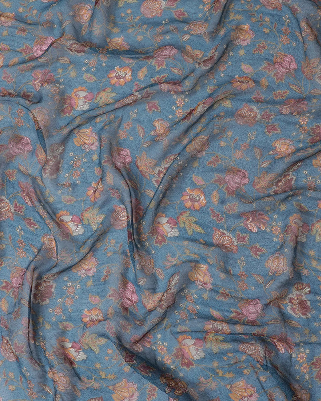 قماش شيفون حريري نقي التجاعيد من Celestial Blush - طباعة زهور رومانسية، عرض 110 سم - تسوق عبر الإنترنت بواسطة Meter-D18049