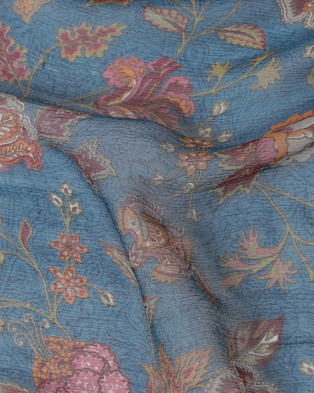 قماش شيفون حريري نقي التجاعيد من Celestial Blush - طباعة زهور رومانسية، عرض 110 سم - تسوق عبر الإنترنت بواسطة Meter-D18049