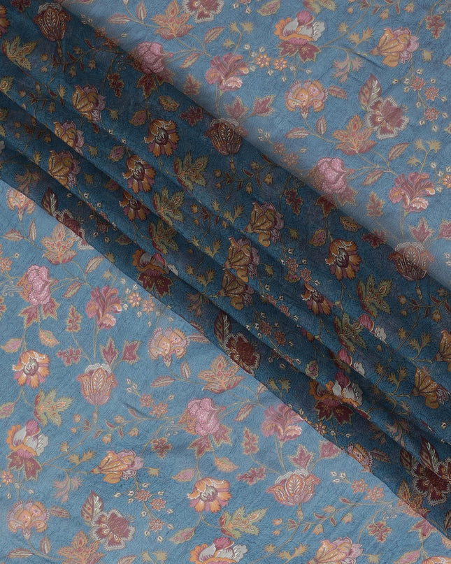 قماش شيفون حريري نقي التجاعيد من Celestial Blush - طباعة زهور رومانسية، عرض 110 سم - تسوق عبر الإنترنت بواسطة Meter-D18049