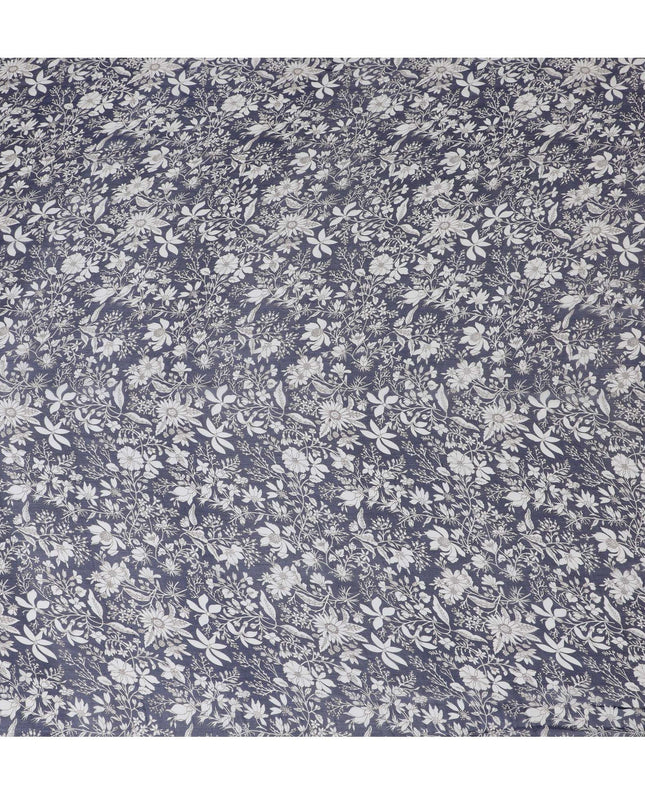 قماش شيفون حريري نقي التجاعيد من Midnight Flora - طباعة أحادية اللون أنيقة، عرض 110 سم - شراء عبر الإنترنت بواسطة Meter-D18050
