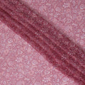 Blush Rose Pure Wrinkle Silk Chiffon Fabric - Vintage Floral Print, 110cm Width - Buy Online by the Meter-D18052