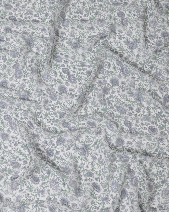 قماش شيفون حريري نقي التجاعيد من ميستي جاردن - أناقة الأزهار الكلاسيكية، عرض 110 سم - شراء عبر الإنترنت بواسطة Meter-D18055