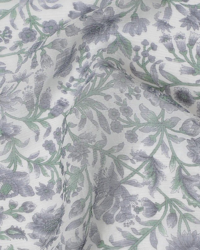 قماش شيفون حريري نقي التجاعيد من ميستي جاردن - أناقة الأزهار الكلاسيكية، عرض 110 سم - شراء عبر الإنترنت بواسطة Meter-D18055