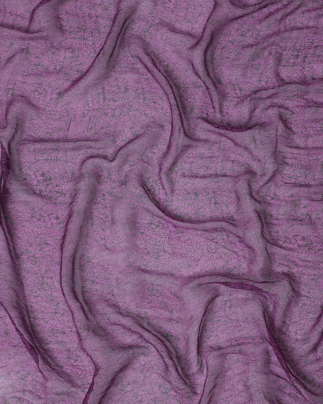 Lilac Dream Pure Wrinkle Silk Chiffon Fabric - Textured Elegance, 110cm Width - Buy Online by the Meter-D18058