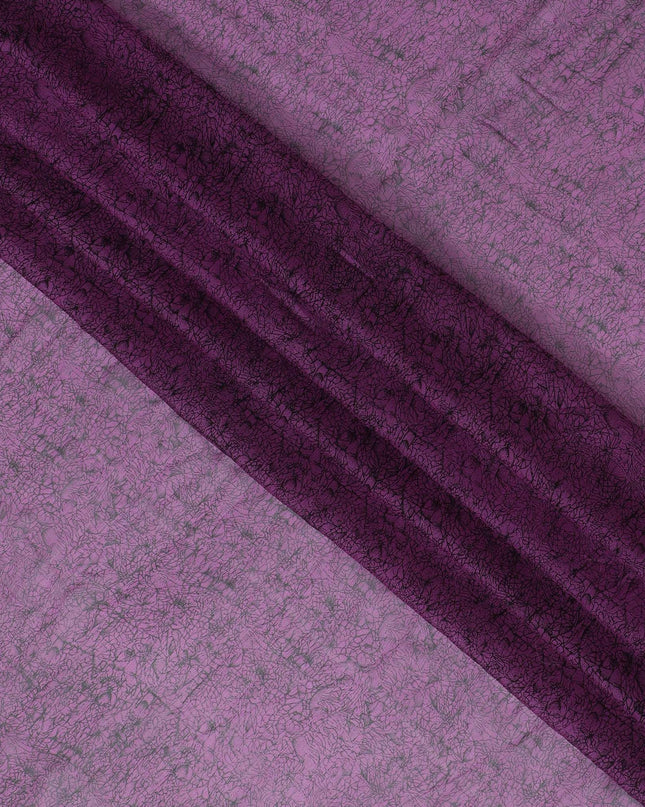 Lilac Dream Pure Wrinkle Silk Chiffon Fabric - Textured Elegance, 110cm Width - Buy Online by the Meter-D18058