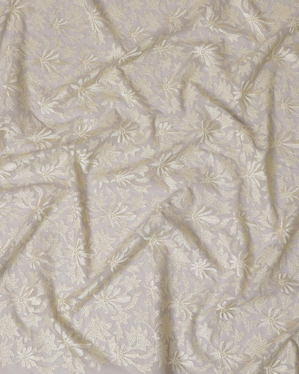 قماش فوال قطني مطرز ممتاز - تصميم زهور أنيق، عرض 110 سم - اشتري بالمتر Online-D18121