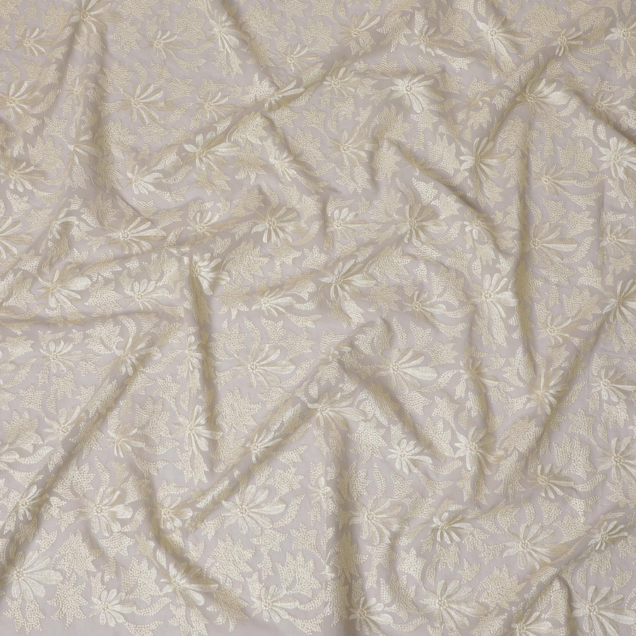 قماش فوال قطني مطرز ممتاز - تصميم زهور أنيق، عرض 110 سم - اشتري بالمتر Online-D18121