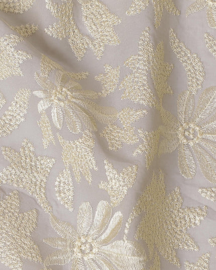 قماش فوال قطني مطرز ممتاز - تصميم زهور أنيق، عرض 110 سم - اشتري بالمتر Online-D18121