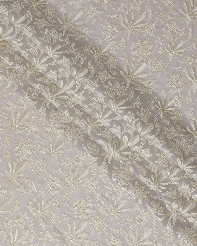 قماش فوال قطني مطرز ممتاز - تصميم زهور أنيق، عرض 110 سم - اشتري بالمتر Online-D18121