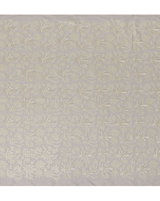 قماش فوال قطني مطرز ممتاز - تصميم زهور أنيق، عرض 110 سم - اشتري بالمتر Online-D18121
