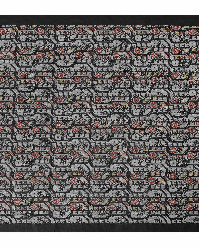 قماش فوال قطني بنمط طباعة هندي تقليدي - زخارف فنية على شكل فيل وزهور، بعرض 110 سم - تسوق عبر الإنترنت-D18124