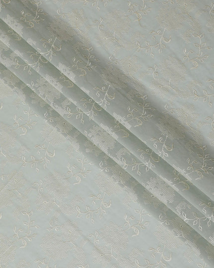 قماش فوال قطن فضي سيرينيتي - تطريز أبيض رقيق، عرض 110 سم - تسوق عبر الإنترنت لخياطة الملابس الأنيقة-D18129