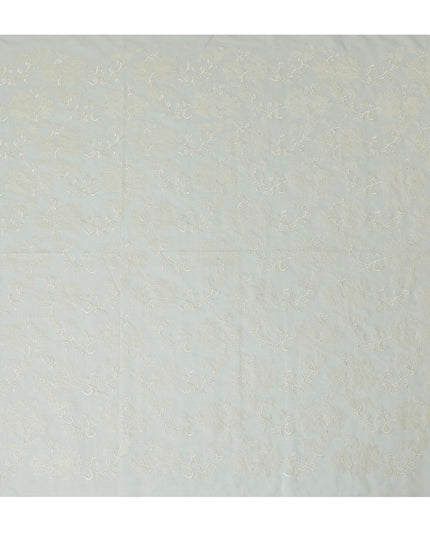 قماش فوال قطن فضي سيرينيتي - تطريز أبيض رقيق، عرض 110 سم - تسوق عبر الإنترنت لخياطة الملابس الأنيقة-D18129