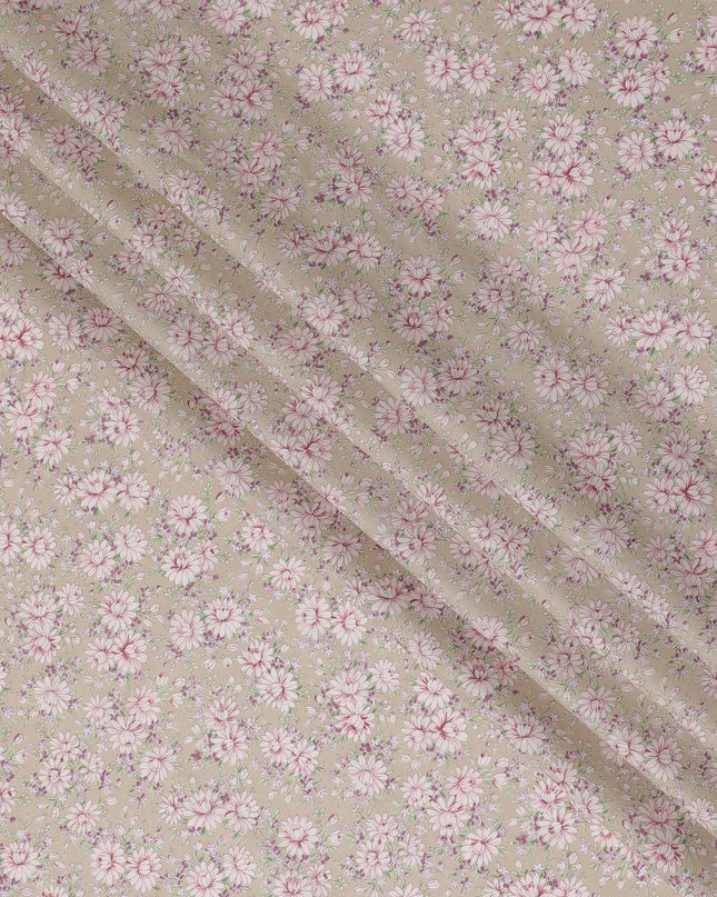 Vintage Charm Cotton Lawn Fabric - Delicate Digital Floral Print, 110 cm Wide - Shop Online for Quaint Creations-D18131