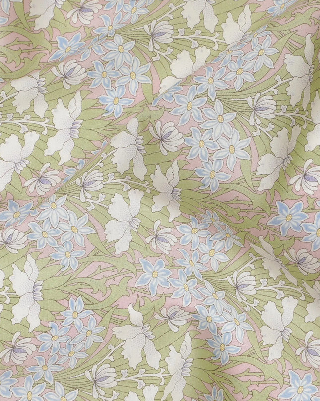Whimsical Meadow Cotton Lawn Fabric - Pastel Digital Floral Print, 110 cm Wide - Purchase Online for Charming Apparel-D18132 Regal Fabrics