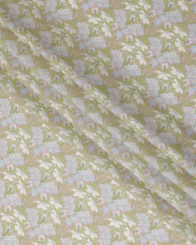 Whimsical Meadow Cotton Lawn Fabric - Pastel Digital Floral Print, 110 cm Wide - Purchase Online for Charming Apparel-D18132 Regal Fabrics