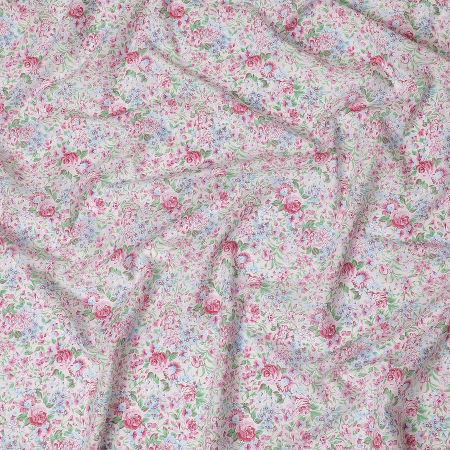 Country Blossom Cotton Lawn Fabric - Fresh Digital Floral Print, 110 cm Wide - Buy Online for Delightful Crafts-D18134