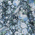 Midnight Blossom Cotton Lawn Fabric - Deep Blue Digital Floral Print, 110 cm Wide - Buy Online for Chic Creations-D18135