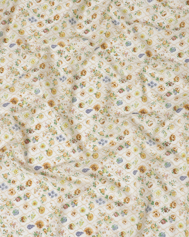 Heritage Floral Tapestry Cotton Lawn Fabric - Ornate Digital Print, 110 cm Wide - Shop Online for Regal Sewing Projects-D18136