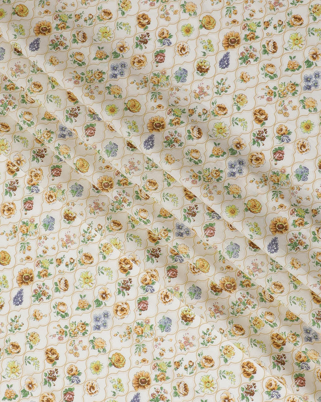 Heritage Floral Tapestry Cotton Lawn Fabric - Ornate Digital Print, 110 cm Wide - Shop Online for Regal Sewing Projects-D18136