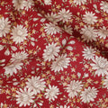 Crimson Daisy Delight Cotton Lawn Fabric - Vibrant Digital Print, 110 cm Wide - Shop Online for Bold Fashion Statements-D18138