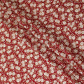 Crimson Daisy Delight Cotton Lawn Fabric - Vibrant Digital Print, 110 cm Wide - Shop Online for Bold Fashion Statements-D18138