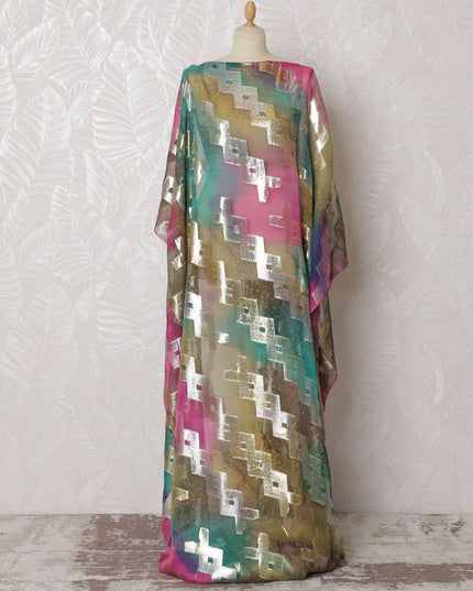 Shop Online: Exquisite Traditional Somali Dirac Fabric - Pure Silk Chiffon with Metallic Lurex, 140cm Width, 3.5Mtrs Length-D18188