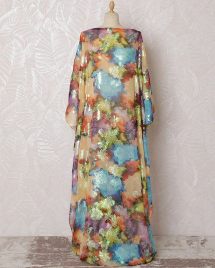 قماش ديراك شيفون حرير خالص من Impressionist Garden مع لوريكس معدني - عرض 140 سم، طول 3.5 متر - شراء عبر الإنترنت-D18198