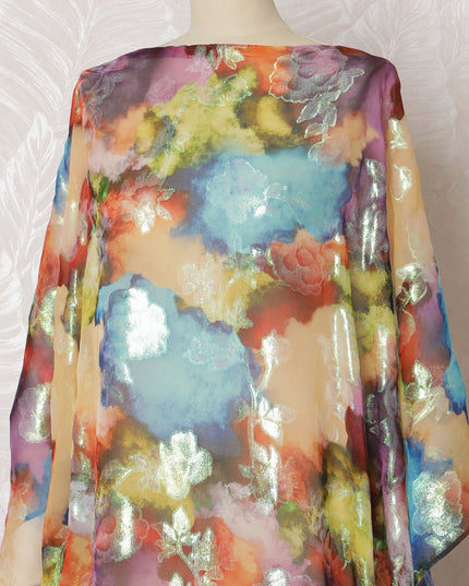 قماش ديراك شيفون حرير خالص من Impressionist Garden مع لوريكس معدني - عرض 140 سم، طول 3.5 متر - شراء عبر الإنترنت-D18198