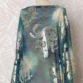Regal Teal Pure Silk Chiffon Dirac Fabric with Metallic Lurex - 140cm Wide, 3.5 Mtrs Length - Buy Online-D18200 Regal Fabrics