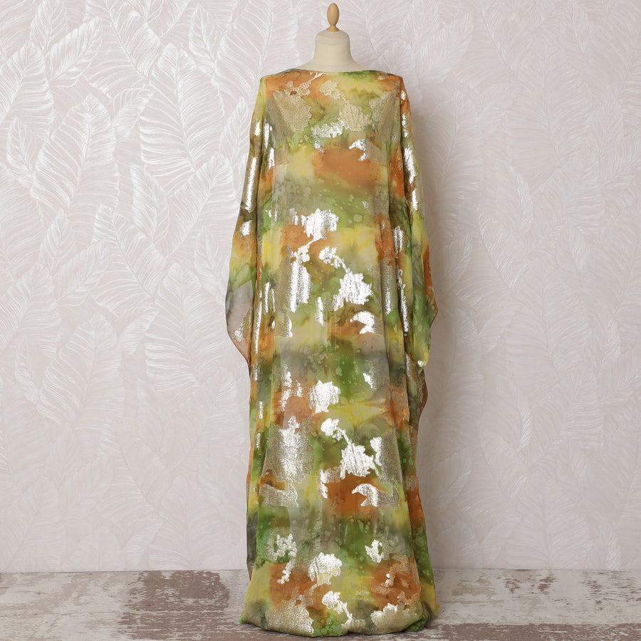 Enchanted Lavender Pure Silk Chiffon Dirac Fabric with Metallic Lurex - 140cm Wide, 3.5 Mtrs Length - Buy Online-D18201