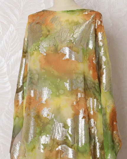 Enchanted Lavender Pure Silk Chiffon Dirac Fabric with Metallic Lurex - 140cm Wide, 3.5 Mtrs Length - Buy Online-D18201