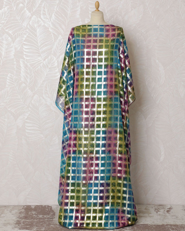 قماش ديراك شيفون حرير فسيفساء متعدد الألوان مع لوركس - طول 140 سم × 3.5 متر - شراء بالأمتار عبر الإنترنت-D18210