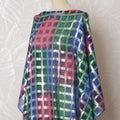 Artisanal Checkered Rainbow Silk Chiffon Dirac Fabric with Lurex - 140cm x 3.5 Mtrs Length - Purchase Online-D18211