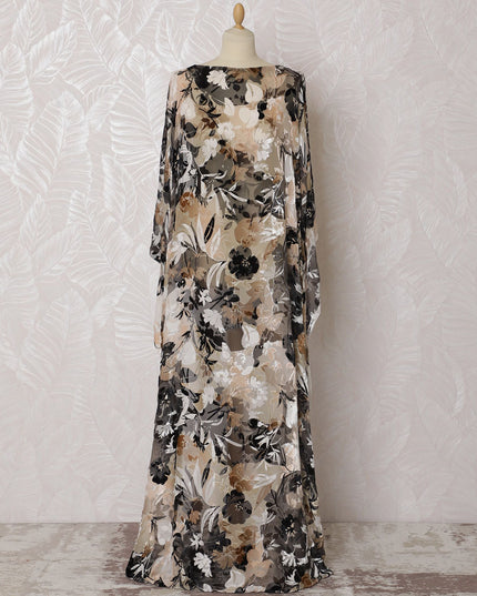 Exquisite Somali Chiffon Velvet Dirac Fabric - Italian Silk, 140cm Wide - 3.5 Meters Piece -D18289