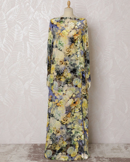 Goldenrod Impression Silk Chiffon Velvet Dirac Fabric - 140cm Wide - Italian Luxury - 3.5 Meters Piece - Available Online-D18293