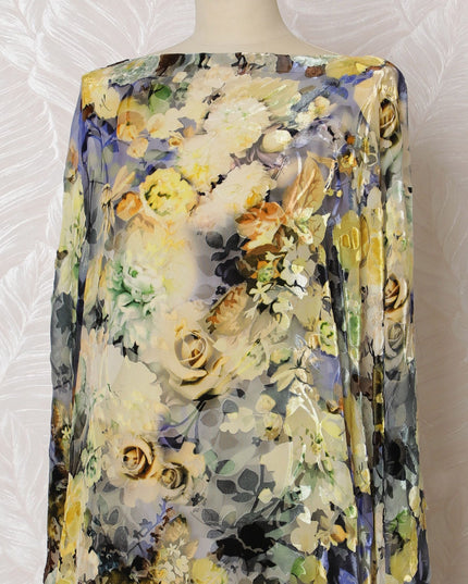 Goldenrod Impression Silk Chiffon Velvet Dirac Fabric - 140cm Wide - Italian Luxury - 3.5 Meters Piece - Available Online-D18293
