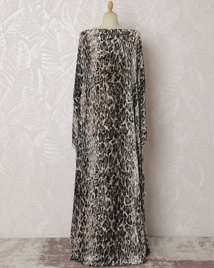 قماش ديراك حرير شيفون مخملي بطبعة جلد الفهد من Wild Luxe - عرض 140 سم - صناعة إيطالية - قطعة 3.5 متر - حصريًا عبر الإنترنت-D18295