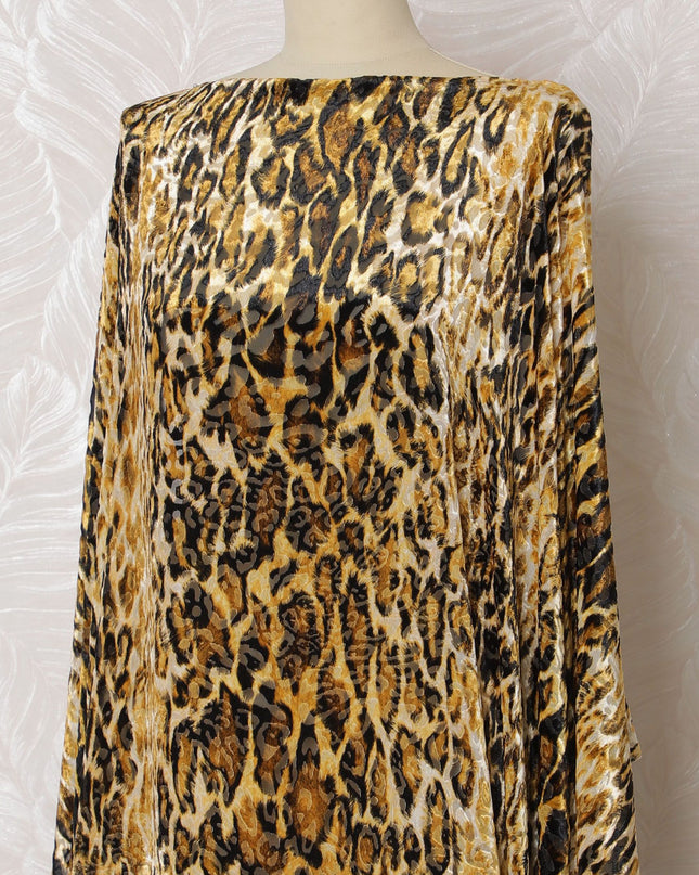 Savanna Majesty Silk Chiffon Velvet Dirac Fabric - 140cm Wide - Italian Crafted - 3.5 Meters Piece - Order Online-D18297