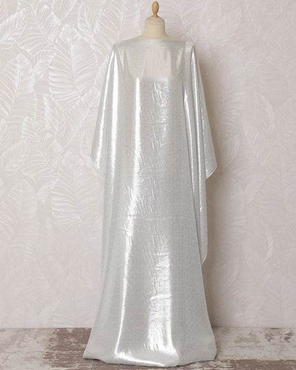 Silver Sheen Silk Chiffon Lurex Dirac Fabric - 140cm Wide - South Korean Radiance - 3.5 Meters Piece -D18300 Regal Fabrics