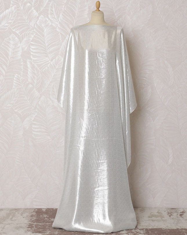 Silver Sheen Silk Chiffon Lurex Dirac Fabric - 140cm Wide - South Korean Radiance - 3.5 Meters Piece -D18300