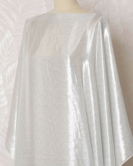 Silver Sheen Silk Chiffon Lurex Dirac Fabric - 140cm Wide - South Korean Radiance - 3.5 Meters Piece -D18300 Regal Fabrics