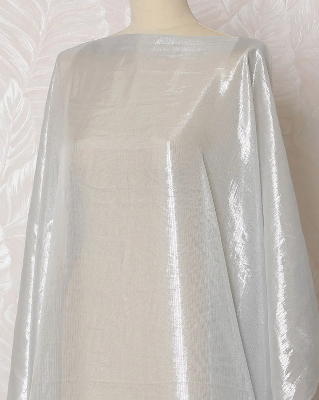 Moonlit Gleam Silk Chiffon Lurex Dirac Fabric - 140cm Wide - South Korean Luxury - 3.5 Meters Piece -D18301 Regal Fabrics
